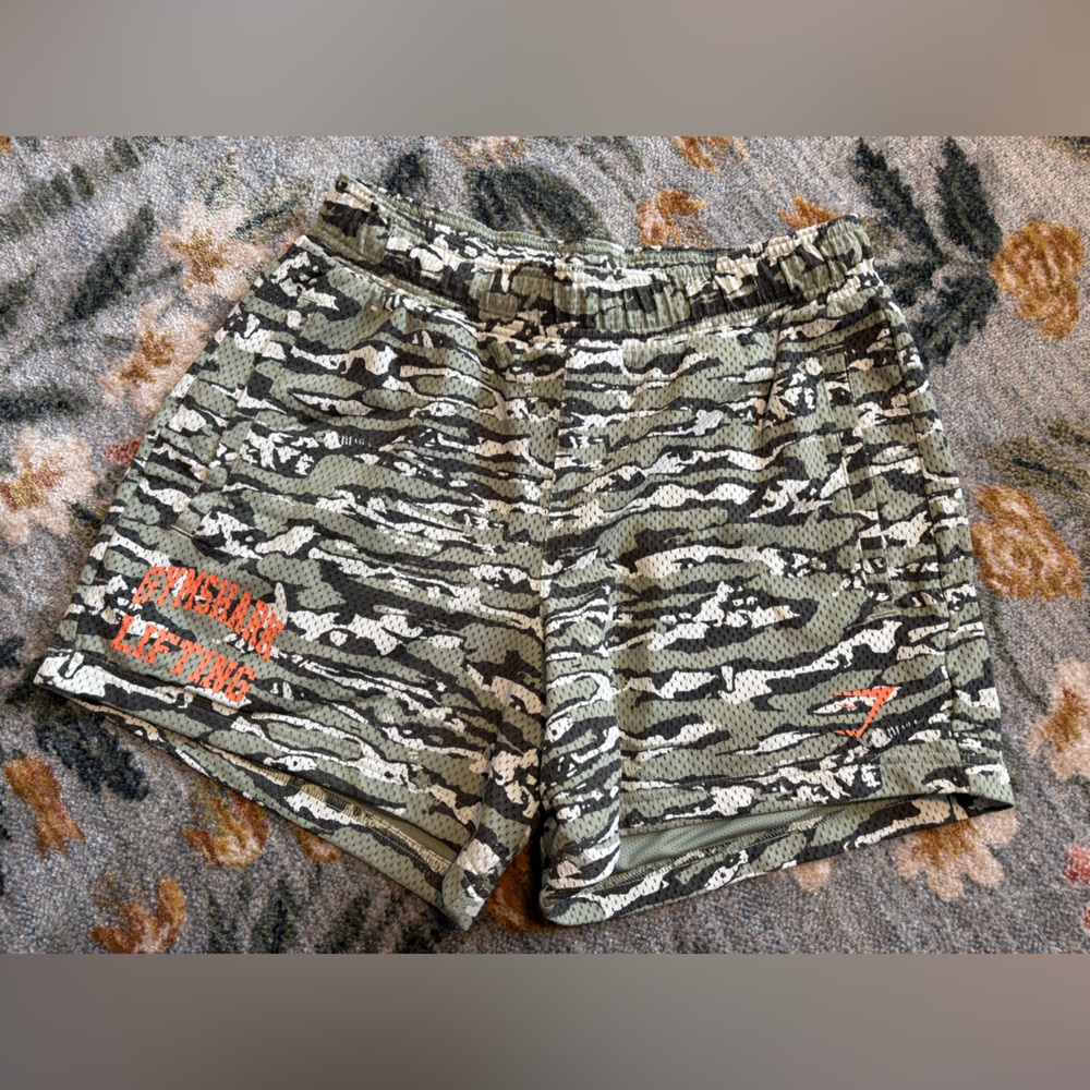 Gymshark Green Camo Athletic Shorts